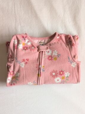 carter's floral fleece zipper footie sleeper pajamas pink 3T toddler girls